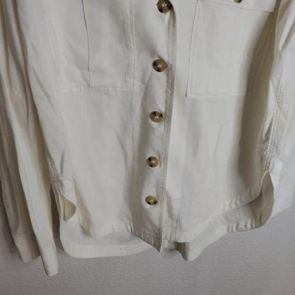 Free People Sunshine in the pocket button down shacket off white sz S - Picture 4 of 8